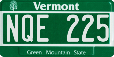 VT license plate NQE225
