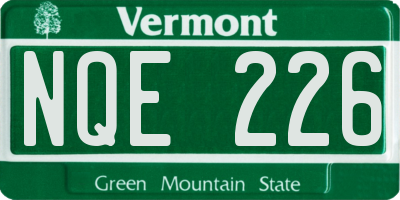 VT license plate NQE226