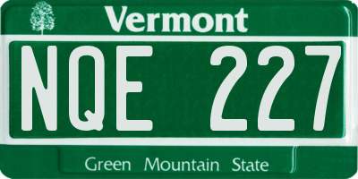 VT license plate NQE227