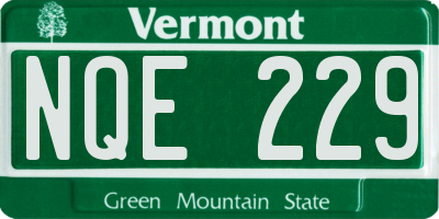 VT license plate NQE229