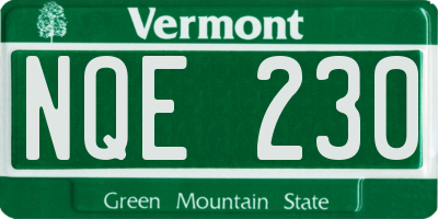 VT license plate NQE230