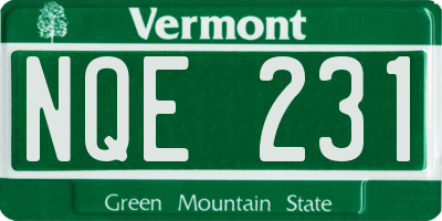 VT license plate NQE231