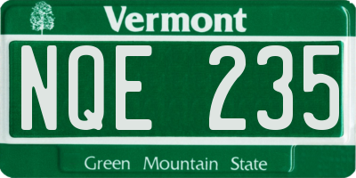 VT license plate NQE235