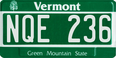 VT license plate NQE236
