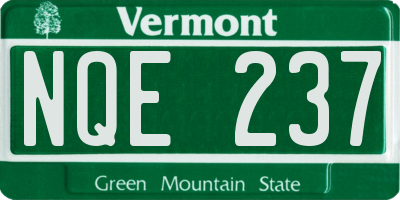 VT license plate NQE237