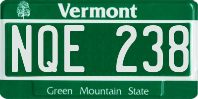 VT license plate NQE238