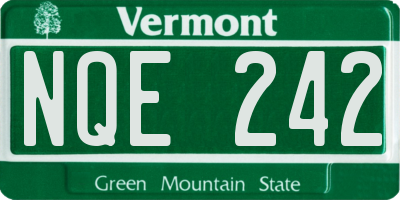 VT license plate NQE242