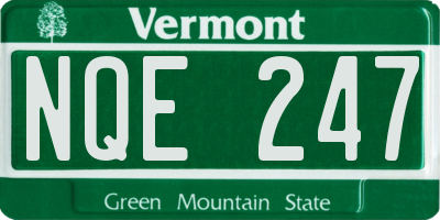 VT license plate NQE247