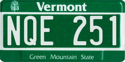 VT license plate NQE251