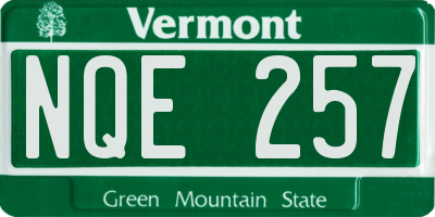 VT license plate NQE257