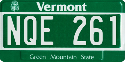 VT license plate NQE261