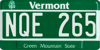 VT license plate NQE265