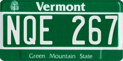 VT license plate NQE267