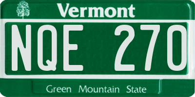 VT license plate NQE270