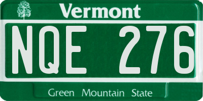 VT license plate NQE276