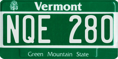 VT license plate NQE280