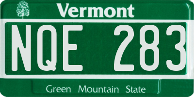 VT license plate NQE283