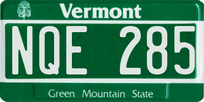 VT license plate NQE285