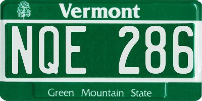 VT license plate NQE286