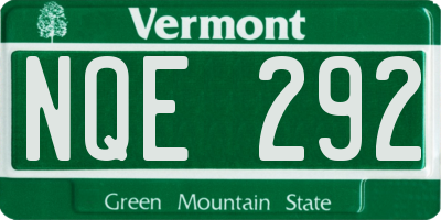 VT license plate NQE292