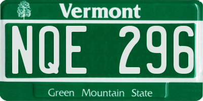 VT license plate NQE296