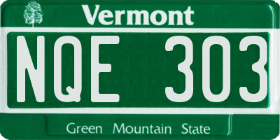 VT license plate NQE303
