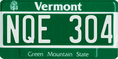 VT license plate NQE304