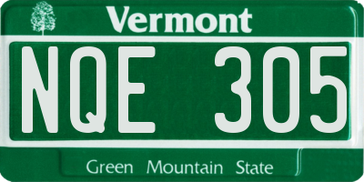 VT license plate NQE305