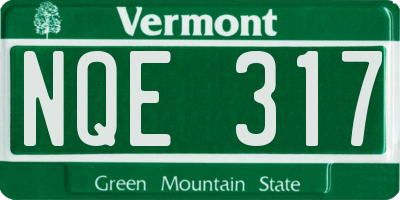 VT license plate NQE317