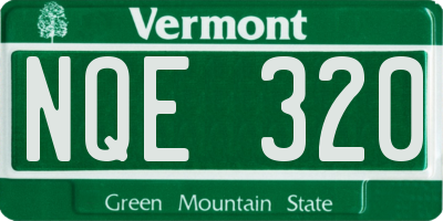 VT license plate NQE320