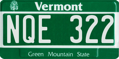 VT license plate NQE322