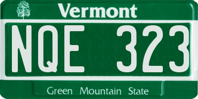 VT license plate NQE323