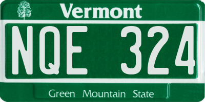 VT license plate NQE324