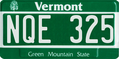 VT license plate NQE325