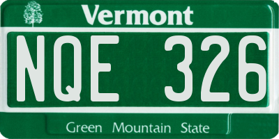 VT license plate NQE326