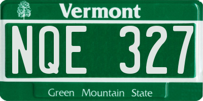 VT license plate NQE327