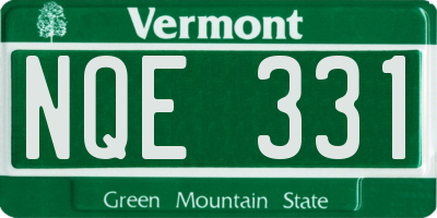 VT license plate NQE331