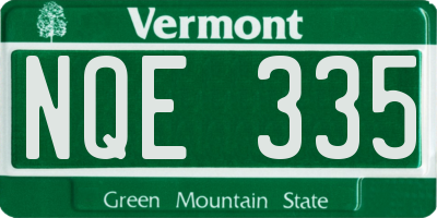 VT license plate NQE335