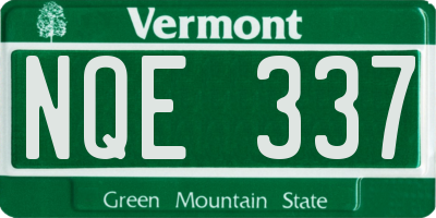 VT license plate NQE337