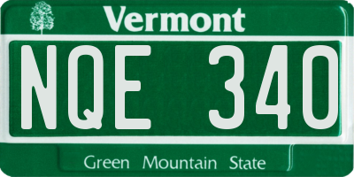 VT license plate NQE340