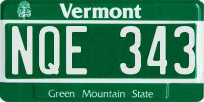 VT license plate NQE343