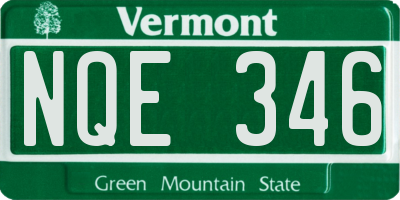 VT license plate NQE346