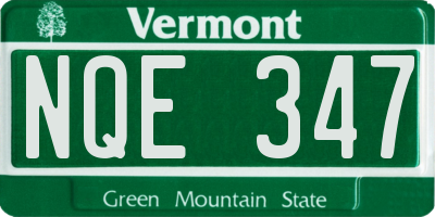 VT license plate NQE347
