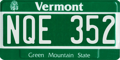 VT license plate NQE352