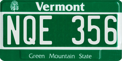 VT license plate NQE356