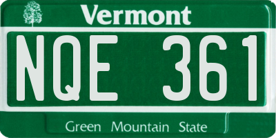 VT license plate NQE361