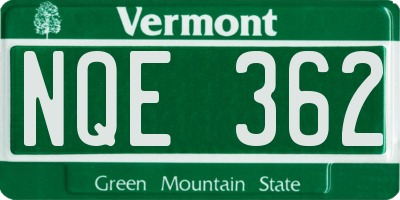 VT license plate NQE362