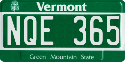 VT license plate NQE365
