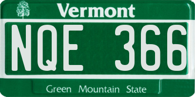 VT license plate NQE366
