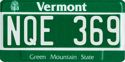 VT license plate NQE369